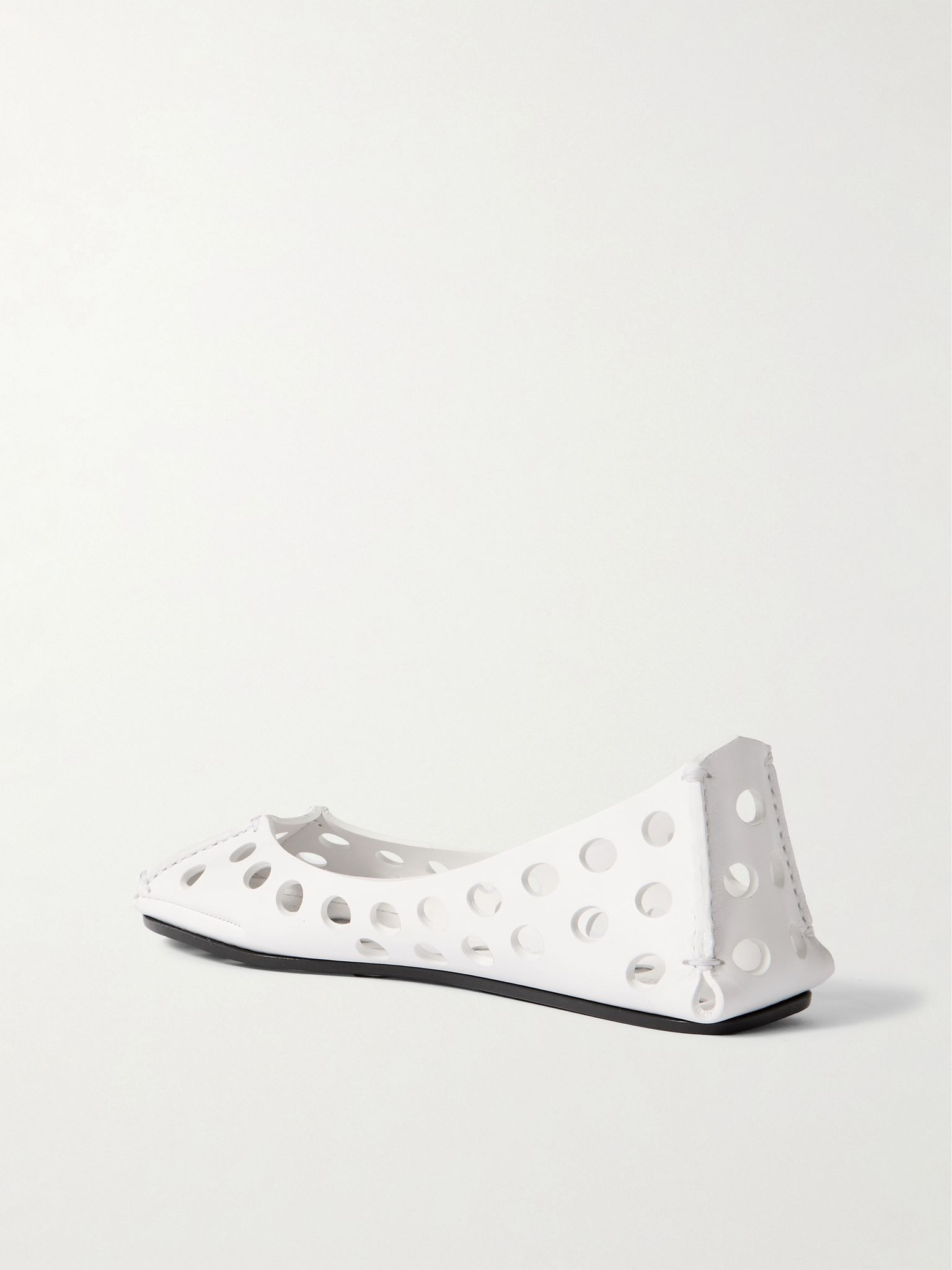 Perforated leather ballet flats White - 3