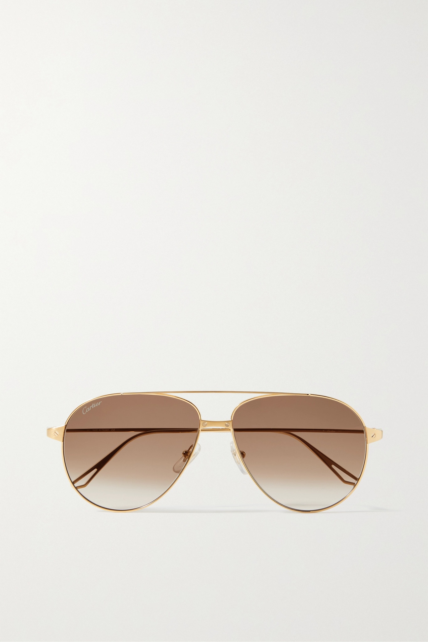 Santos de Cartier aviator-style gold-tone sunglasses - 1