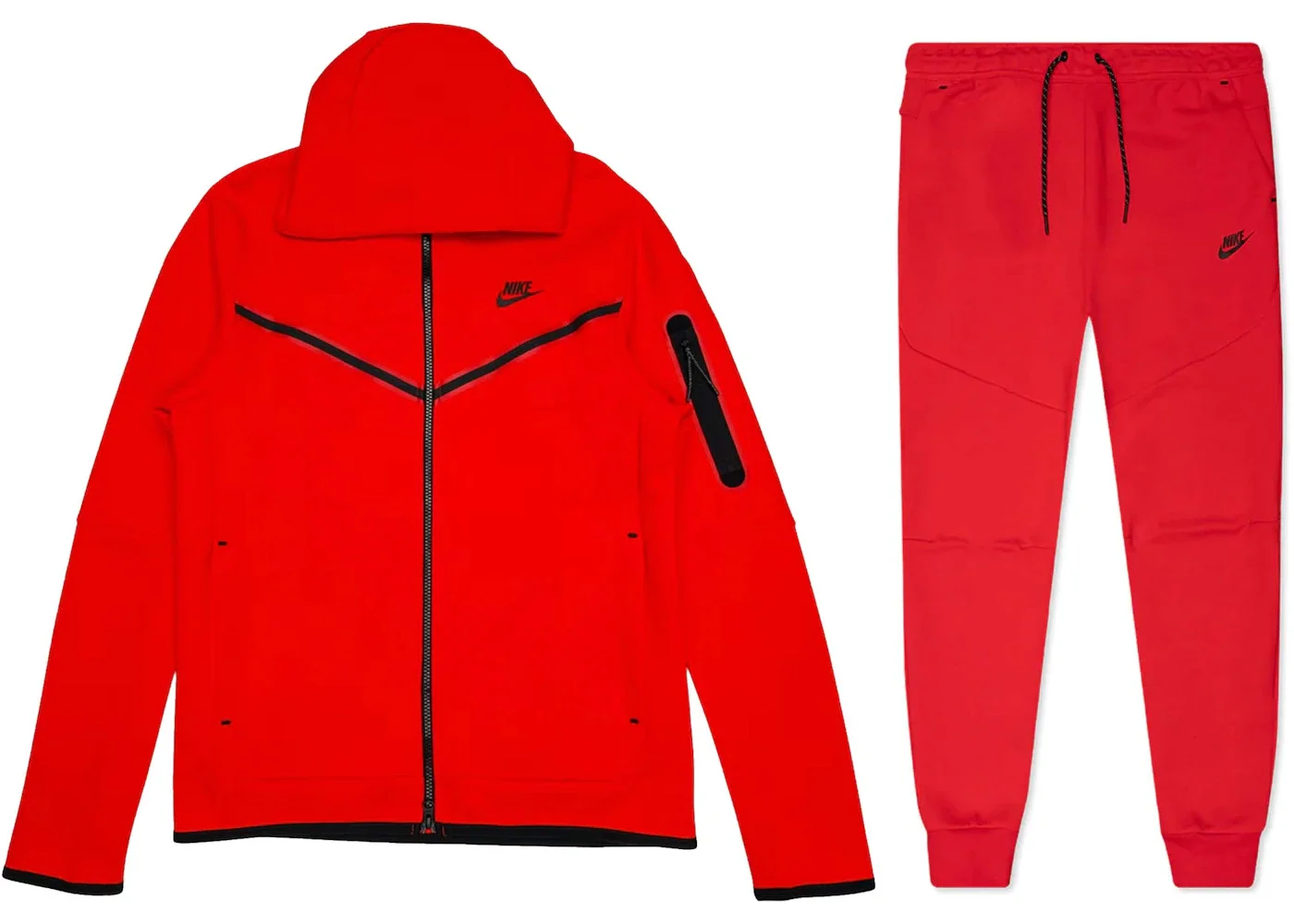 Nike Sportswear Tech Fleece Full Zip Hoodie & Joggers Set University Red - 1
