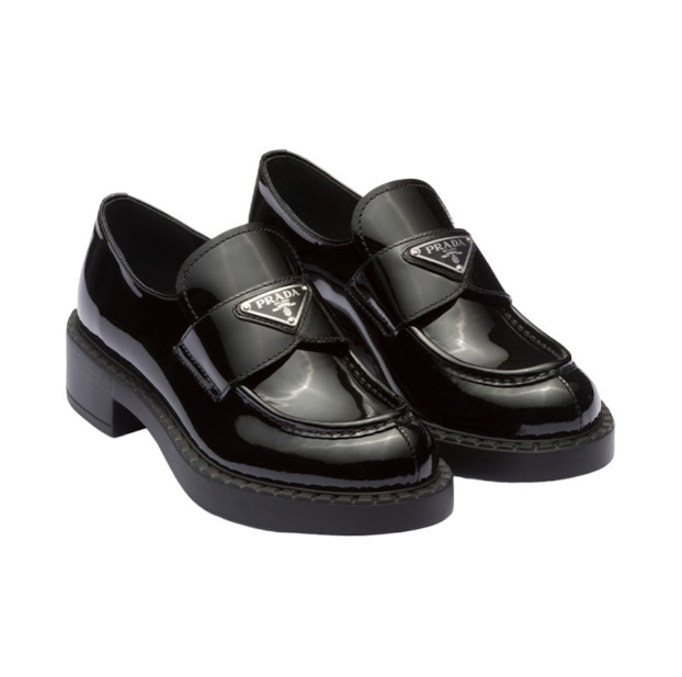 (WMNS) PRADA Chocolate 50mm Loafer 'Black Patent Leather' 1D246M-JHR-F0002-F-B050 - 2