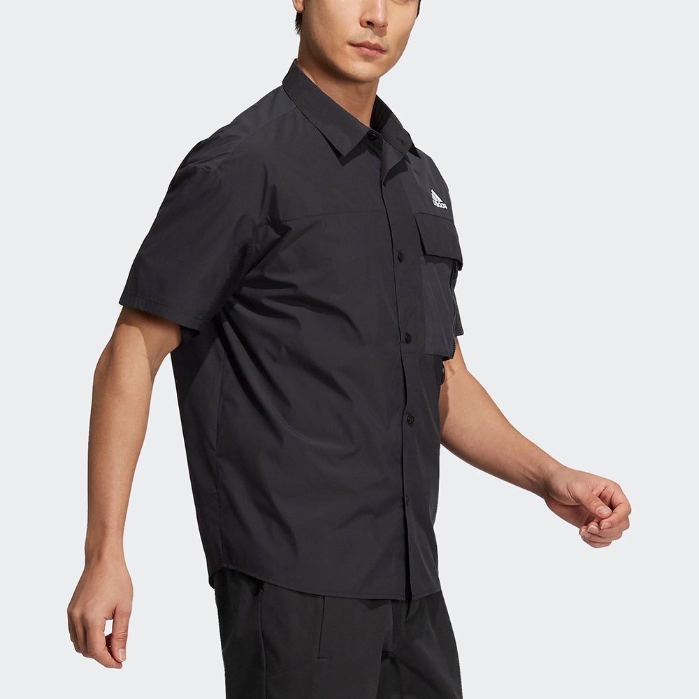 adidas Utl Ss Shirts Contrasting Colors Loose Sports Short Sleeve Shirt Black H13778 - 4