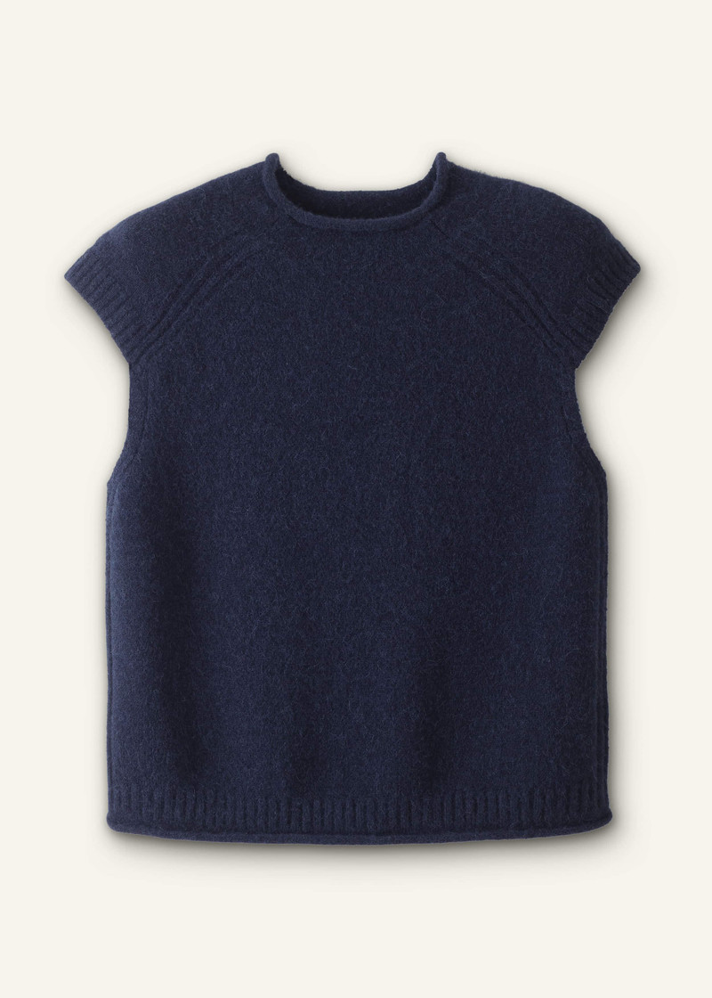 Roll Trim Knit Vest - 1