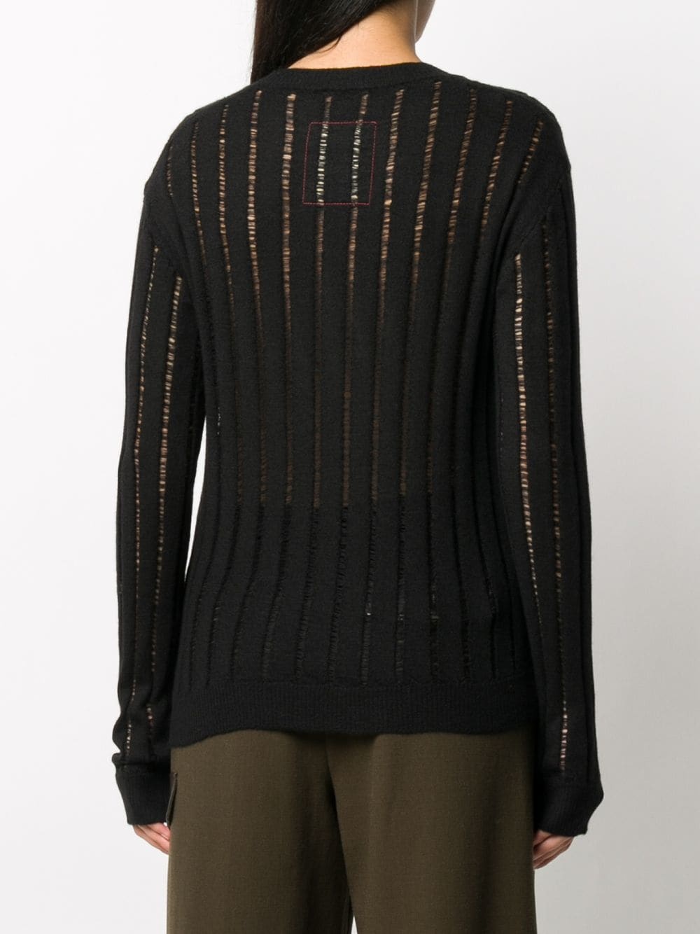 sheer ribbed-knit jumper - 4