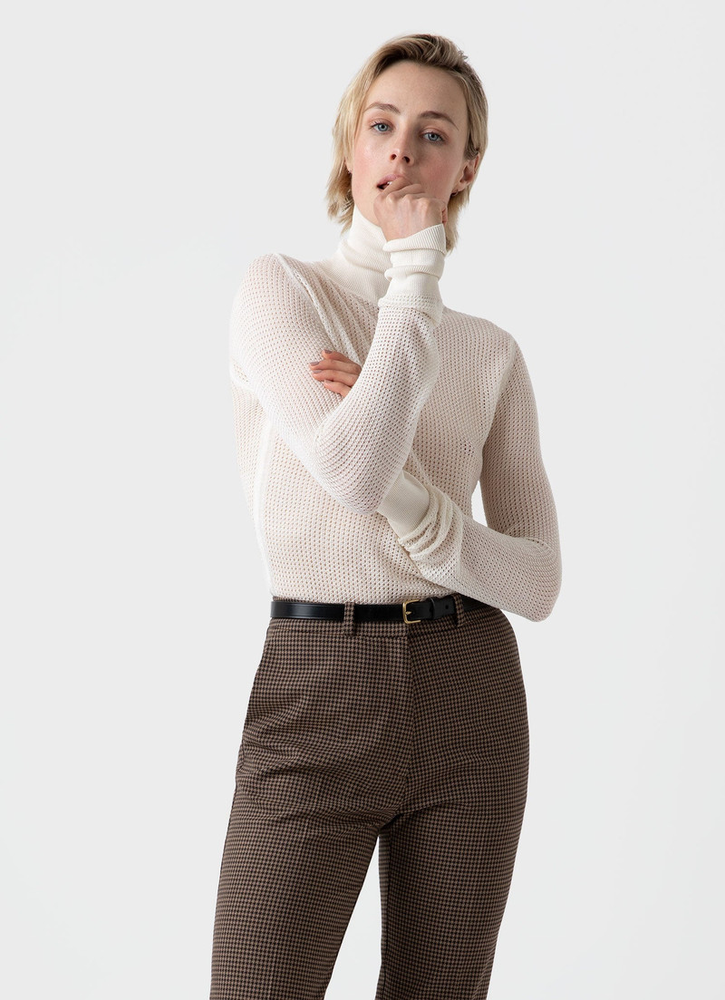 Edie Campbell Open Knit Silk Funnel 3