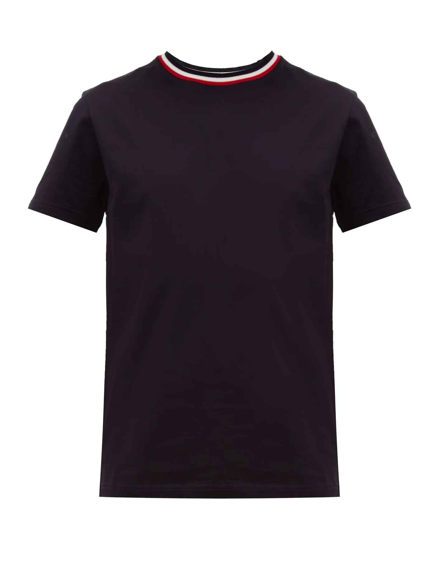 Tricolour-trim cotton-jersey T-shirt - 1