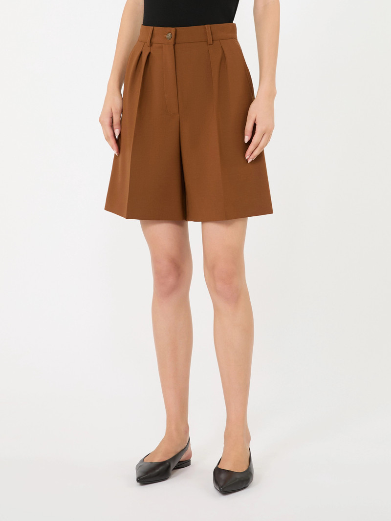 SAUNA Double woollen cloth Bermuda shorts - TOBACCO 3