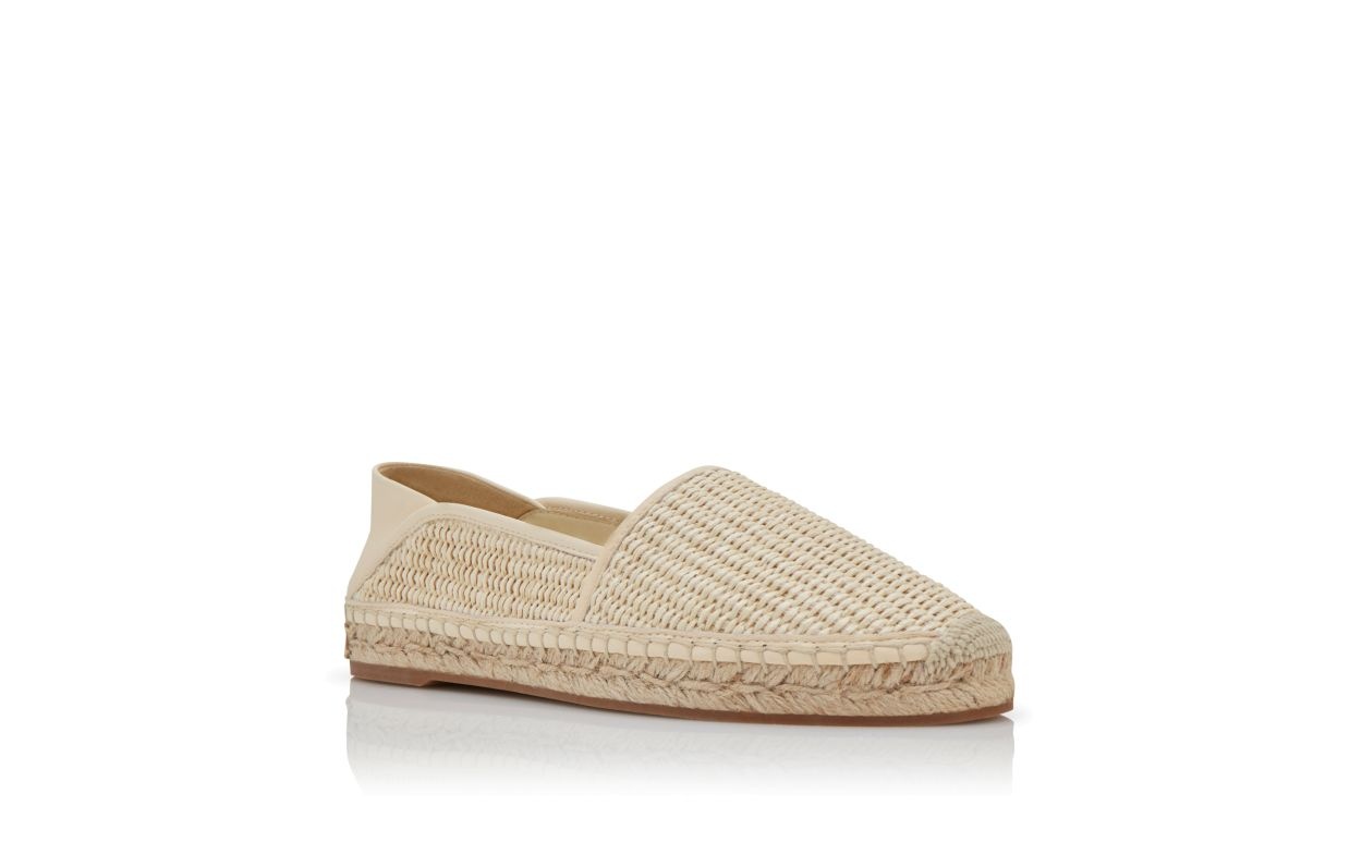 Light Cream Raffia Espadrilles - 3