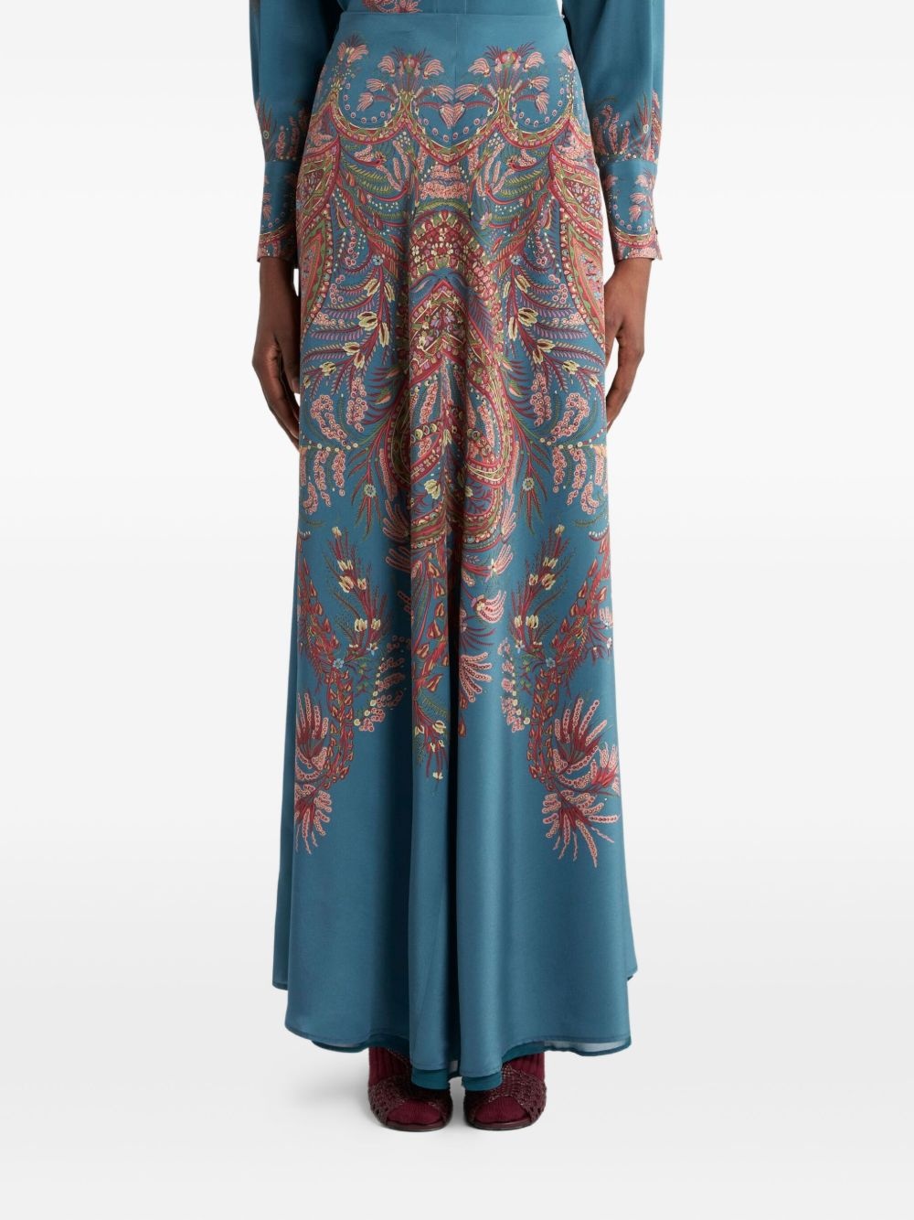 スカート ETRO SKIRTS Etro - Blue Multi Base Jacquard Mini Skirt | Mitchell Stores