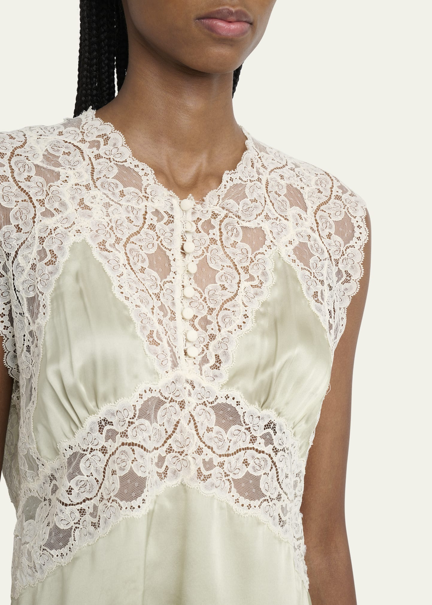 Lace Silk Sleeveless Top - 5