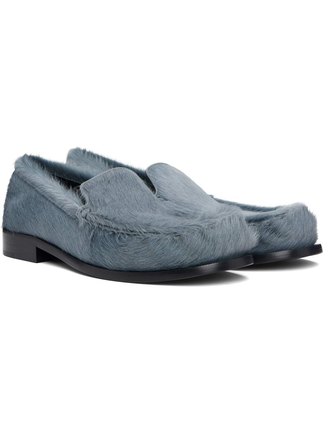 Blue Ponyhair Loafers - 4