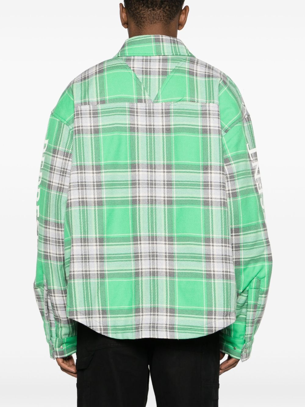 quilted cotton blend over shirt - 4