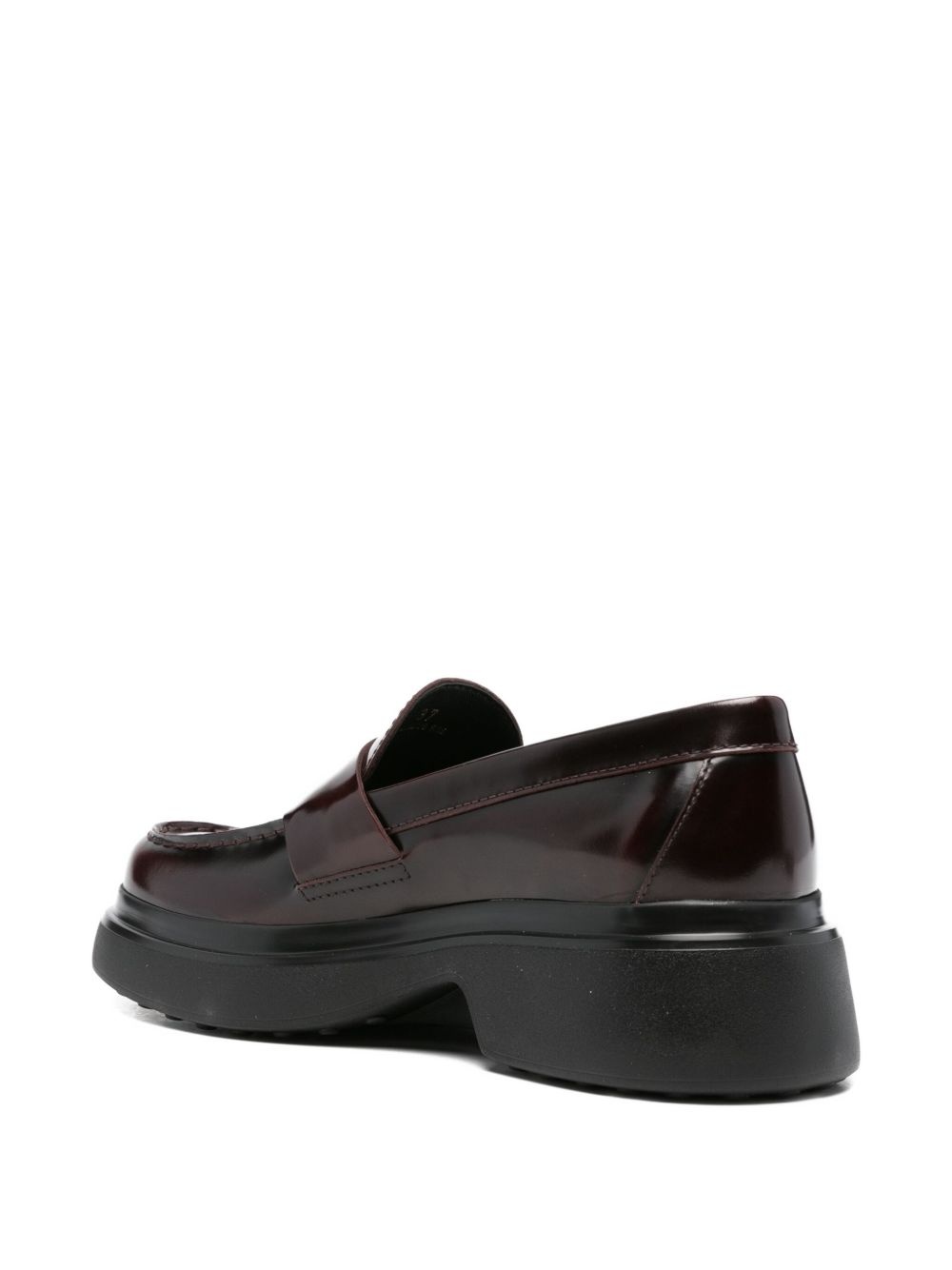 leather platform loafers - 3