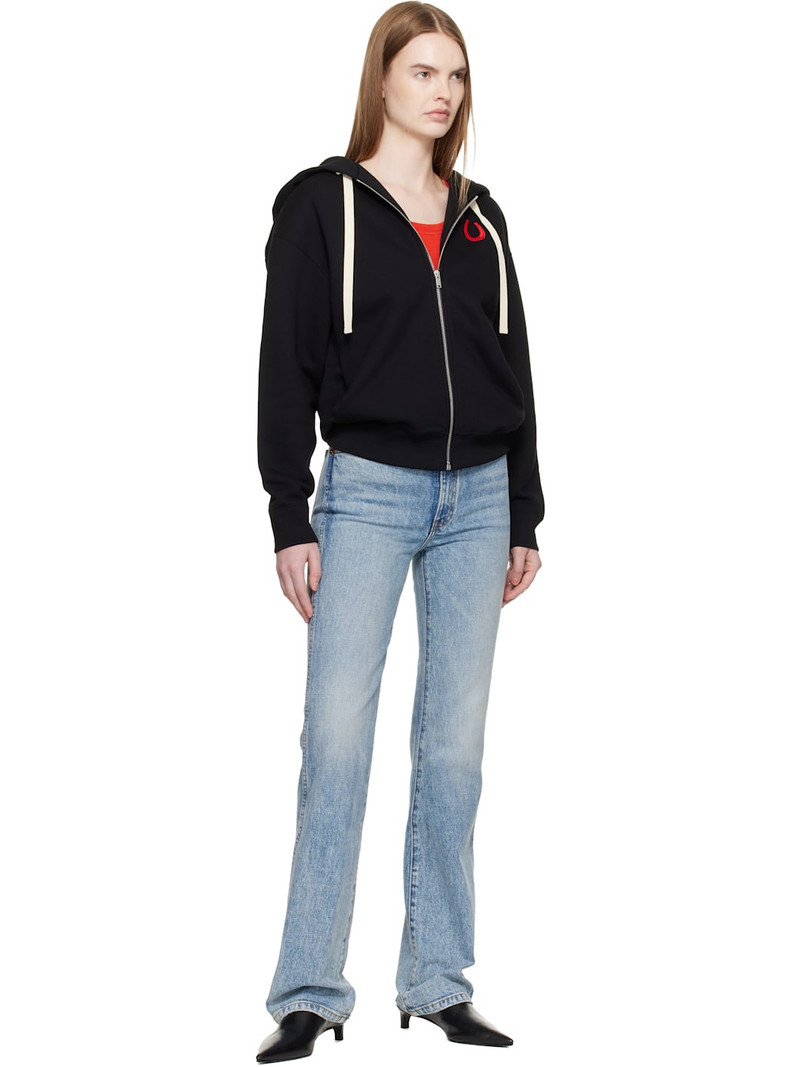 Jil Sander Black Cotton Terry Zip-Up Hoodie outlook