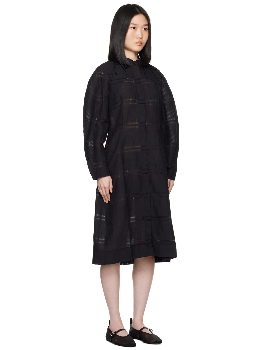 Black Spam Midi Dress - 2