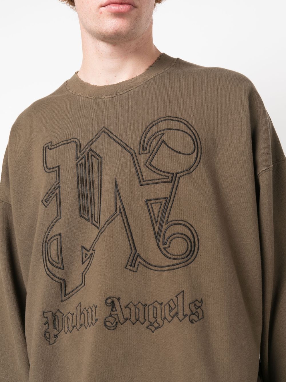 embroidered-logo cotton sweatshirt - 5