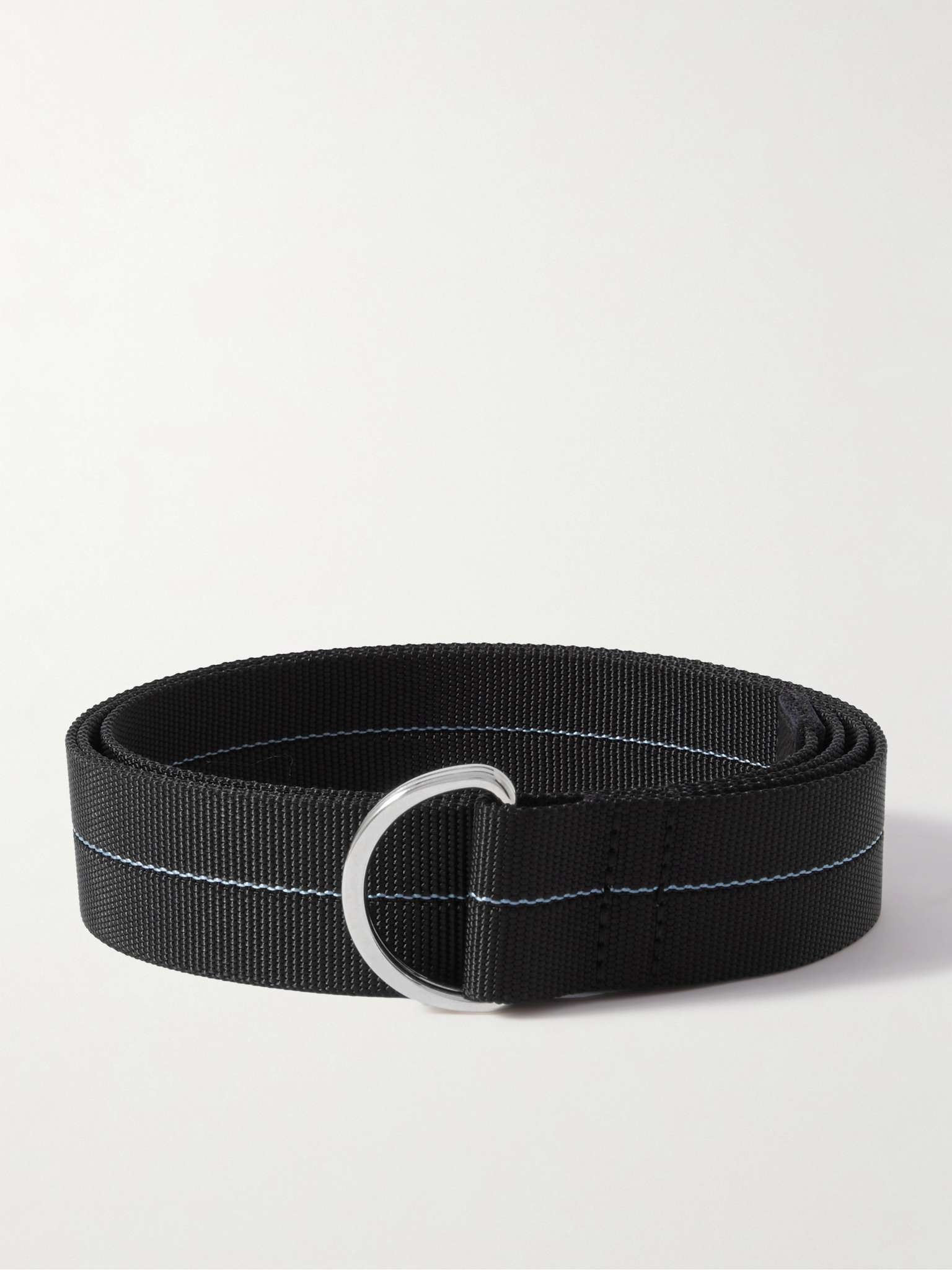 3cm Logo-Appliquéd Full-Grain Leather-Trimmed Embroidered Webbing Belt - 1