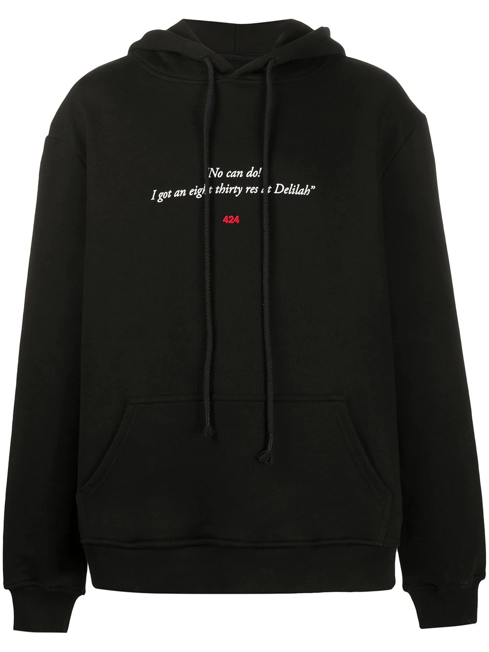 long sleeve quote print hoodie - 1