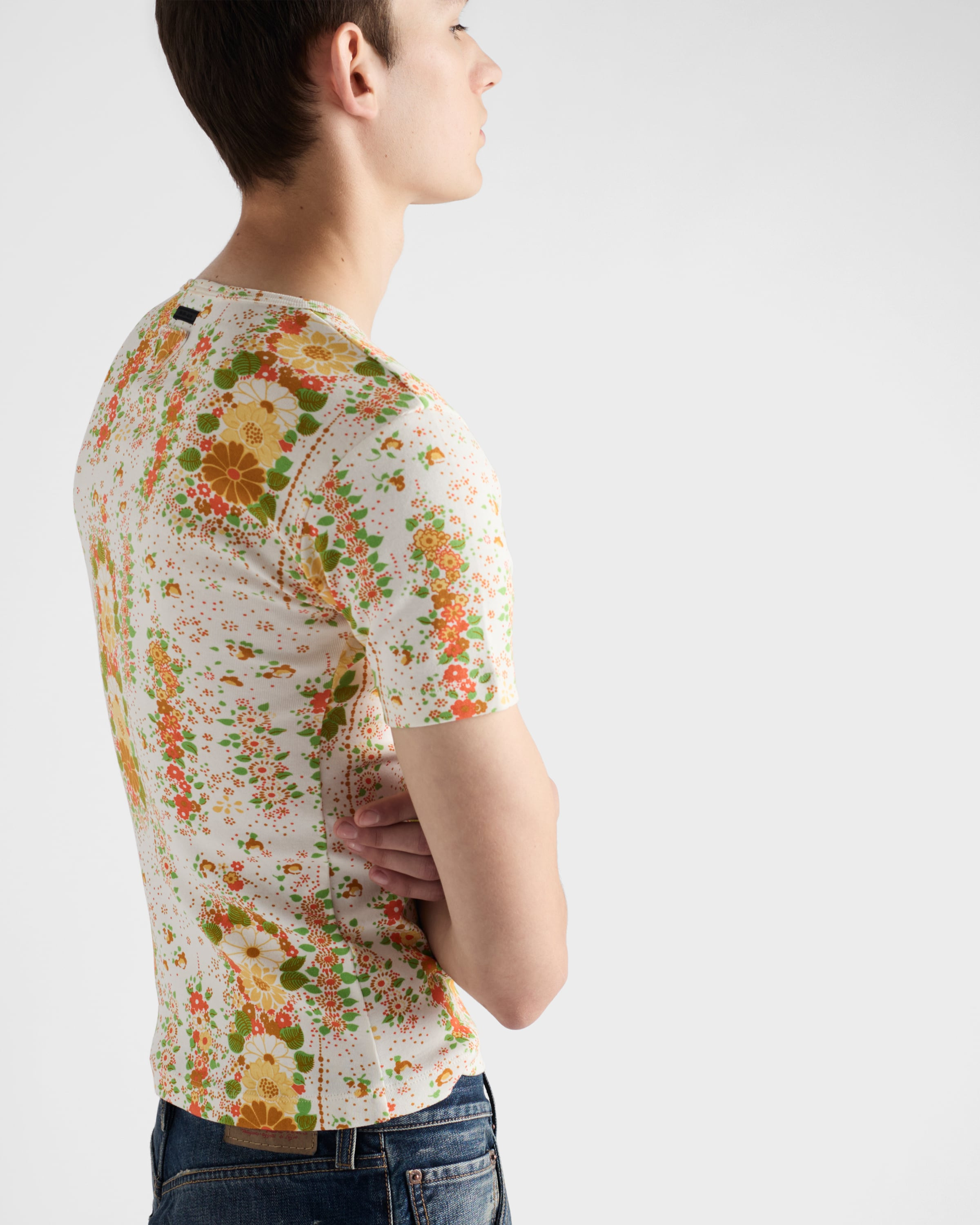 Floral print cotton T-shirt - 6