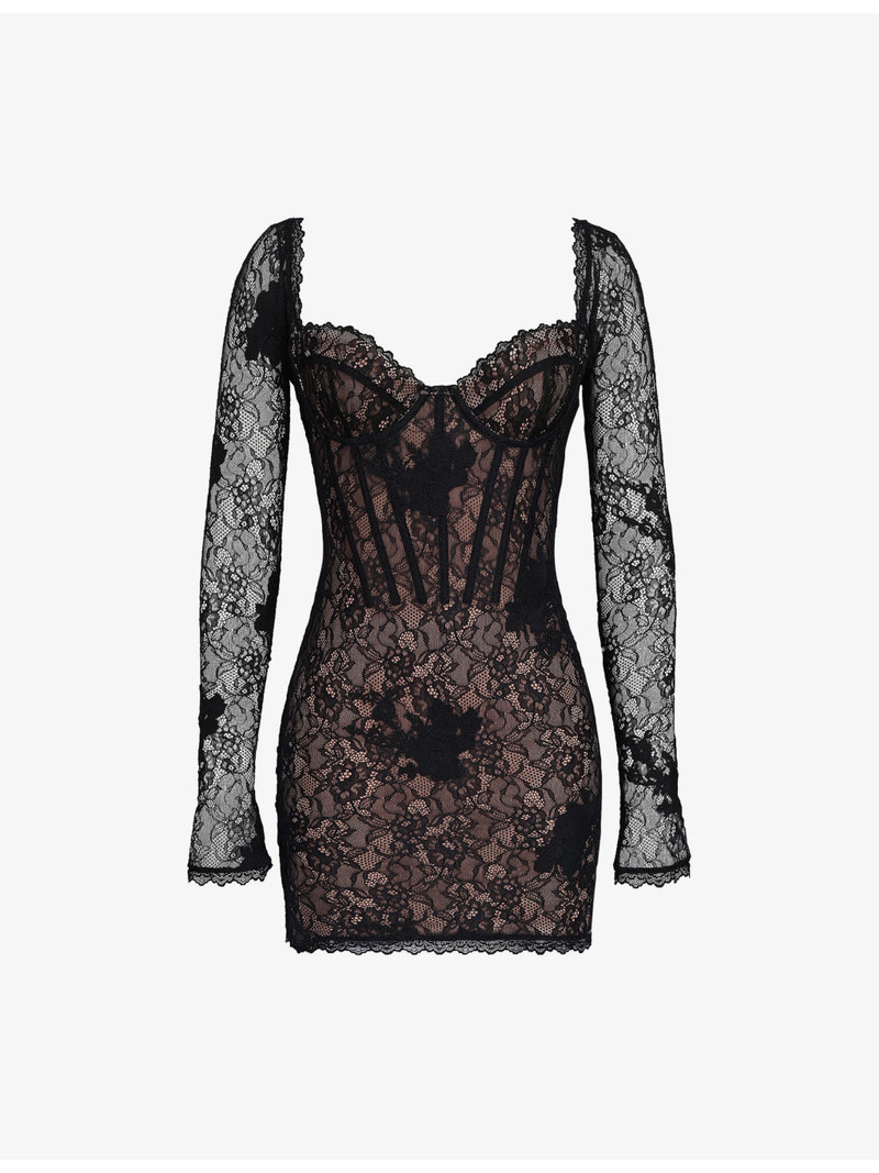 Lucienne Stretch Floral-Lace Mini Dress 1