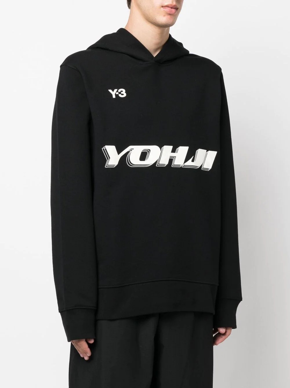 logo-print cotton hoodie - 3