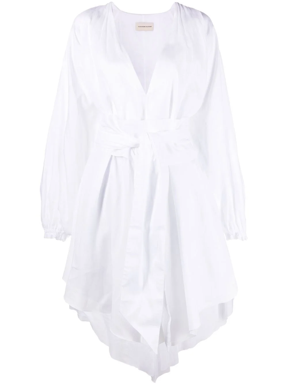 ruched-detail long-sleeve midi dress - 1