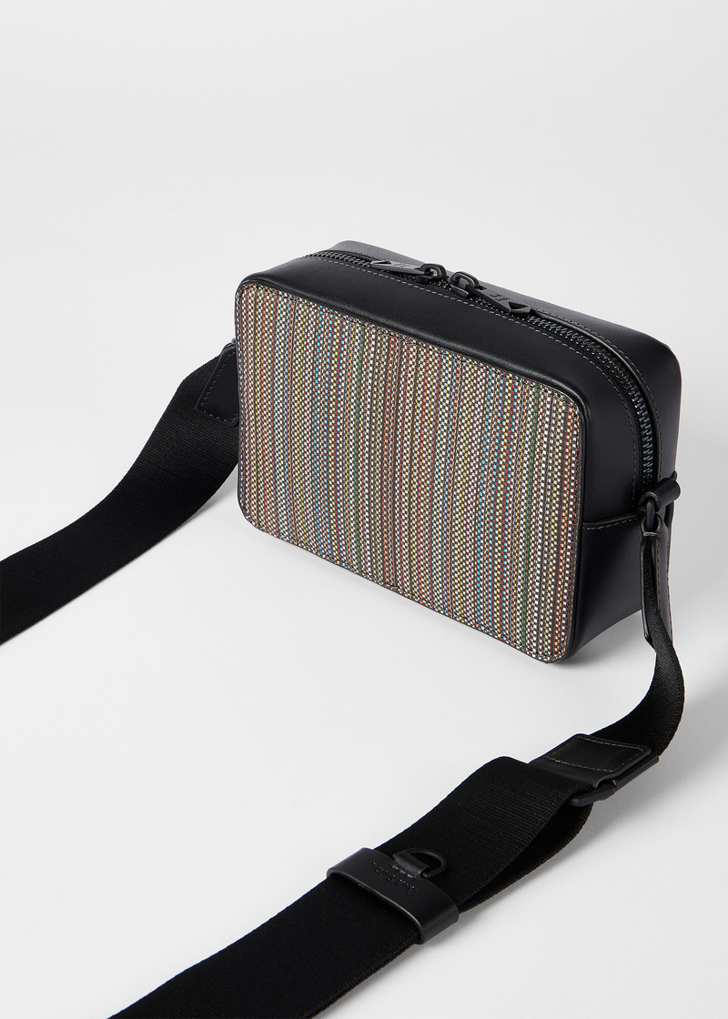 'Signature Stripe' Coated Canvas Cross Body Bag 6