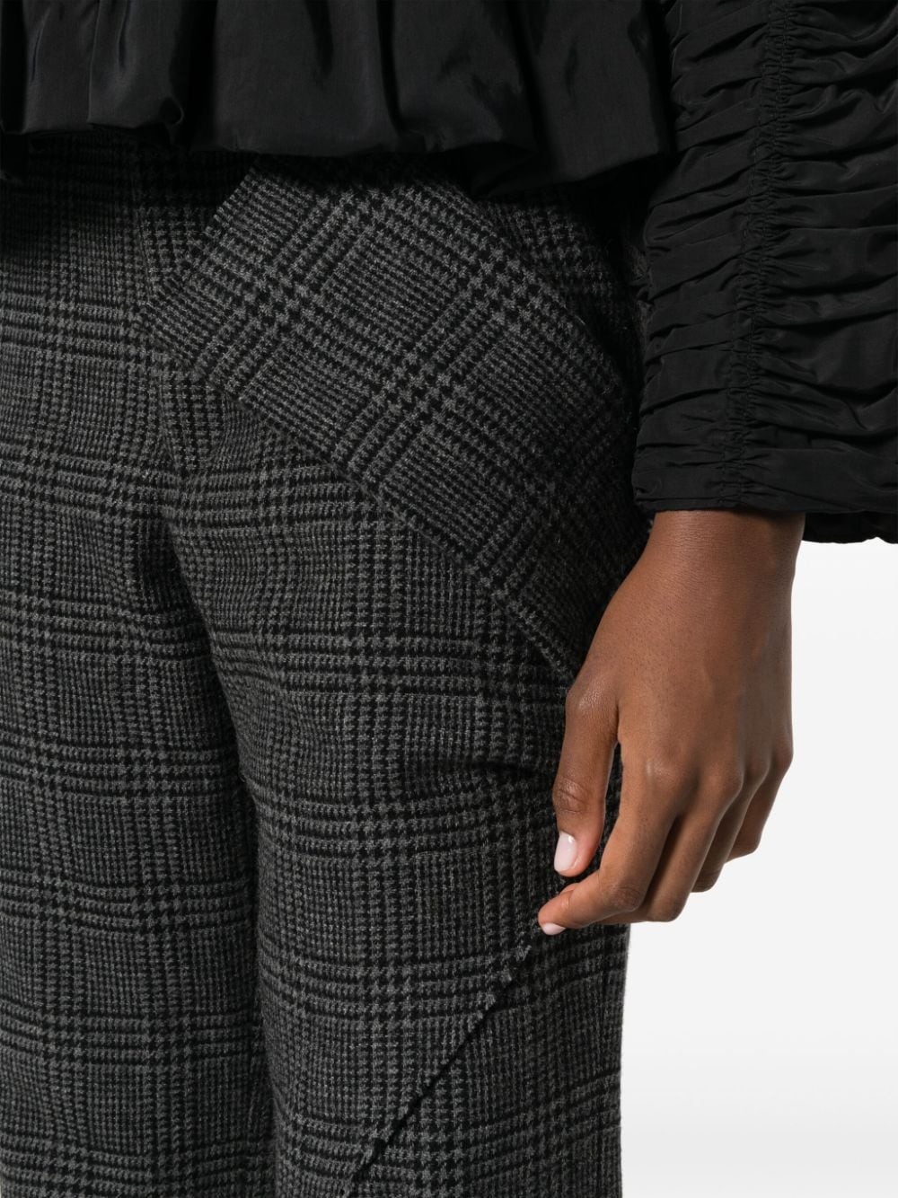 houndstooth straight-leg trousers - 5