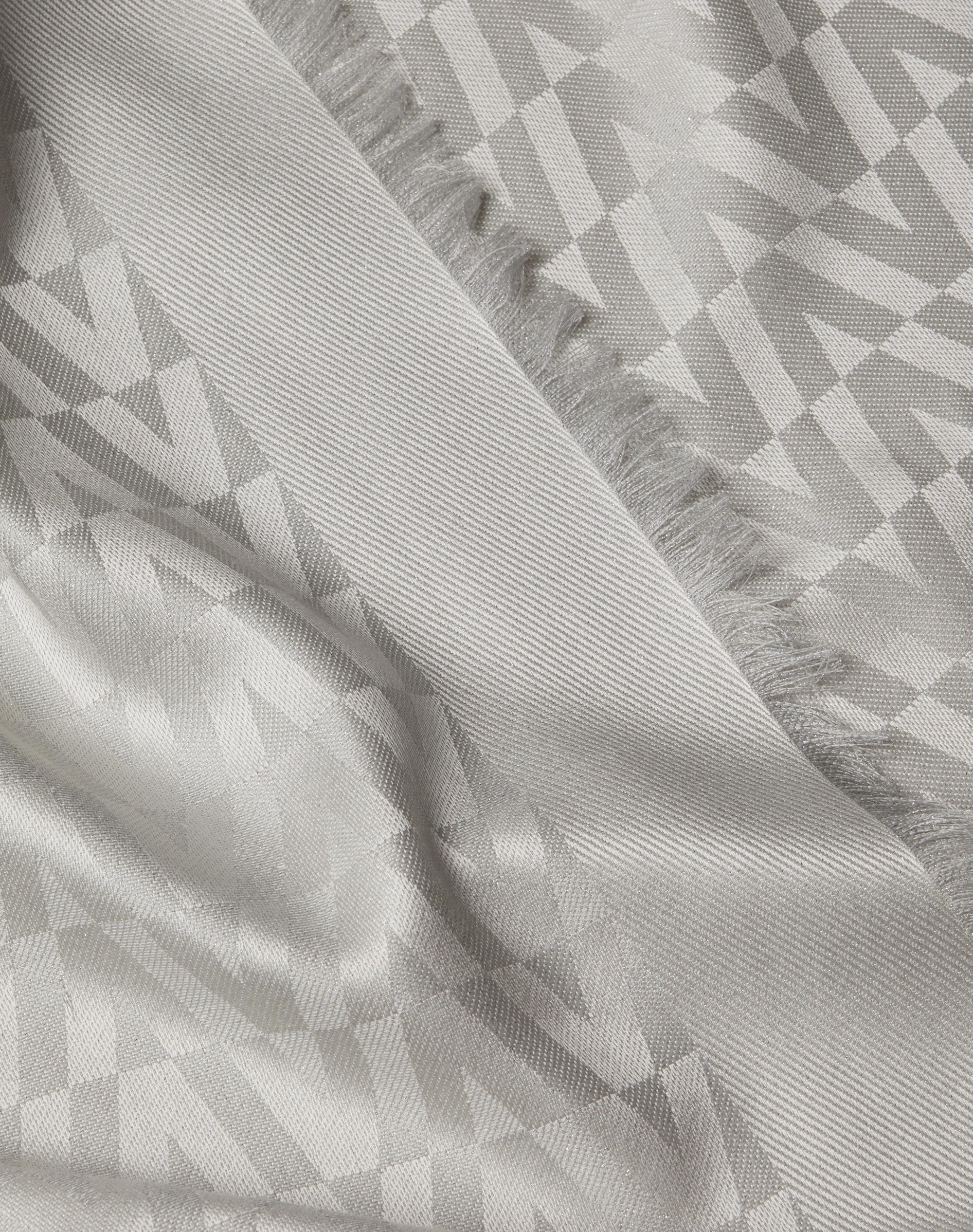 SHINY OPTICAL VALENTINO JACQUARD SHAWL IN SILK AND WOOL 140X140 CM - 4