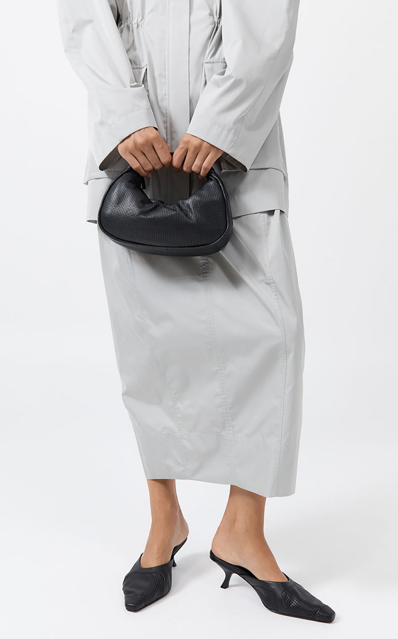 ST. AGNI Perforated Leather Mini Bon Bon Bag black outlook