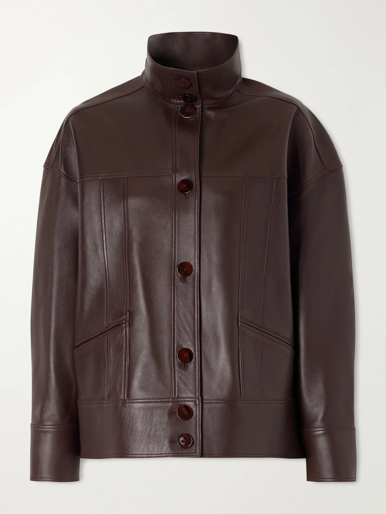 Paneled Leather Jacket - 1