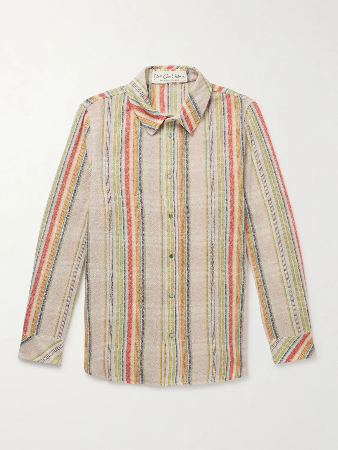Ruler Striped Recycled-Cashmere and Wool-Blend Gauze Shirt - 1