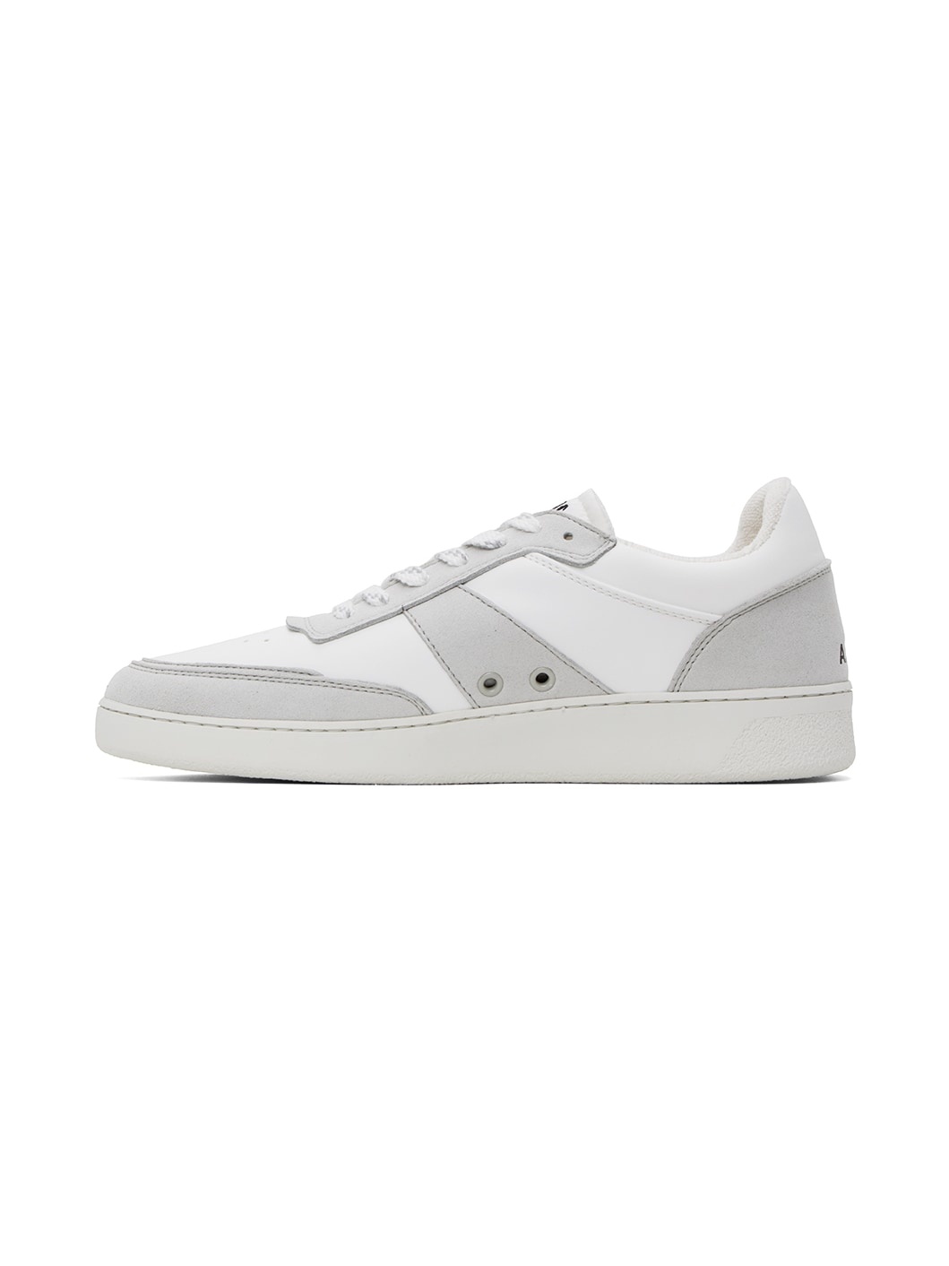 White & Gray Plain Sneakers - 3