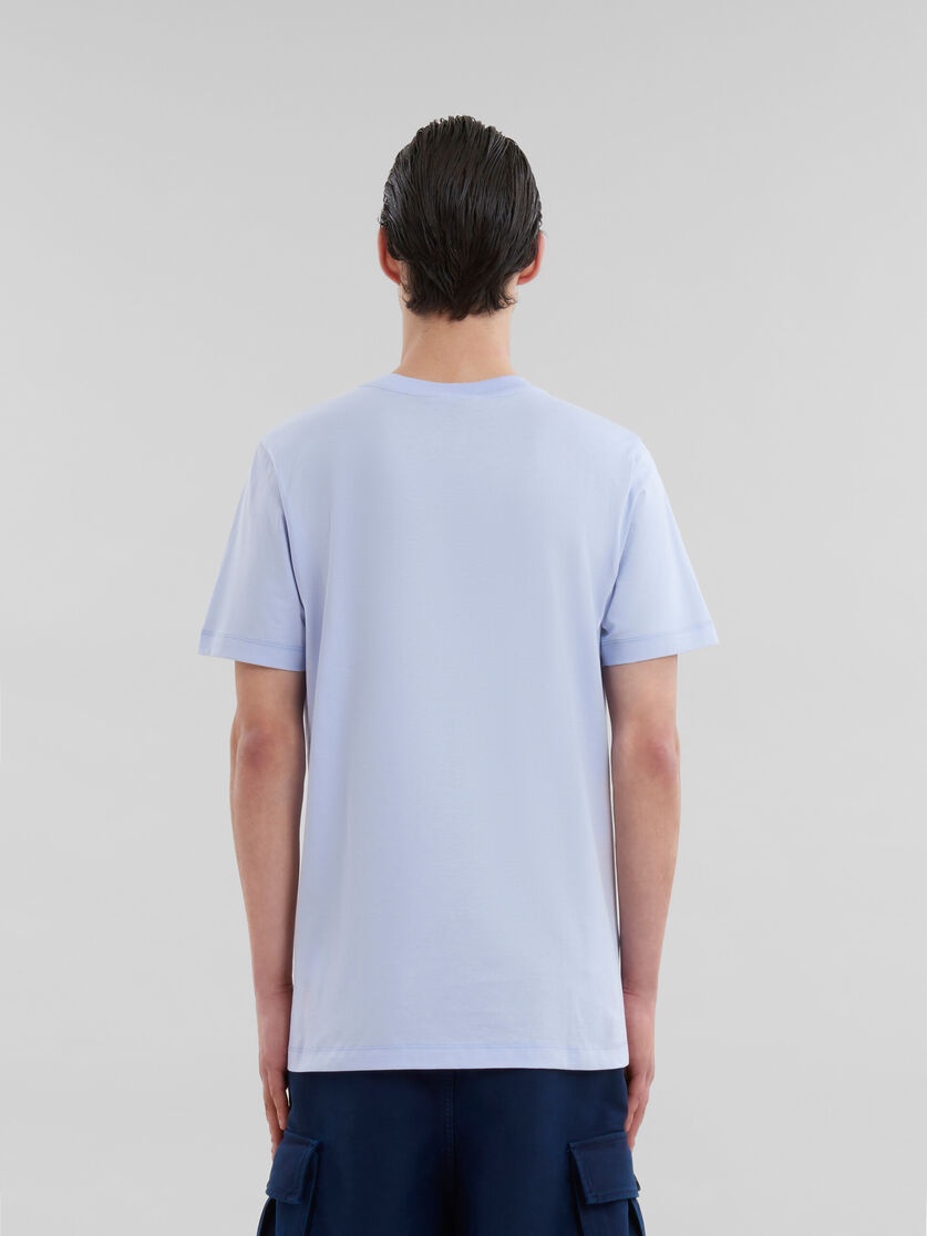 LIGHT BLUE ORGANIC COTTON T-SHIRT WITH MINI MARNI LOGO - 3