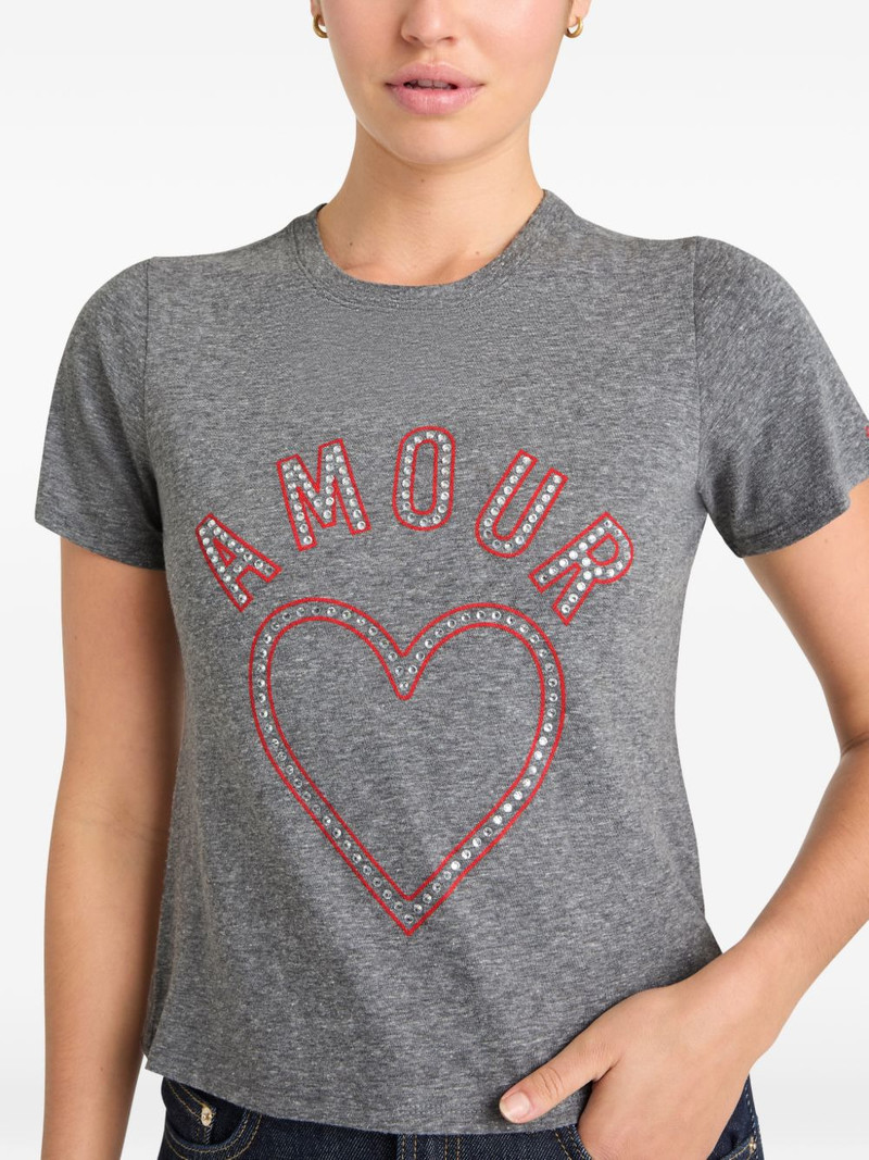 Crystal Amour Heart shrunken T-shirt 5