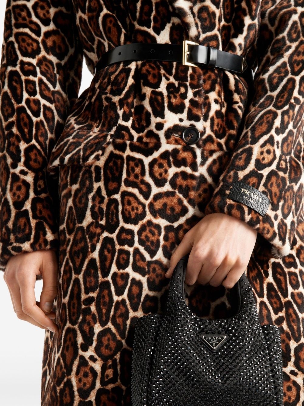 animal-printed sheepskin coat - 5