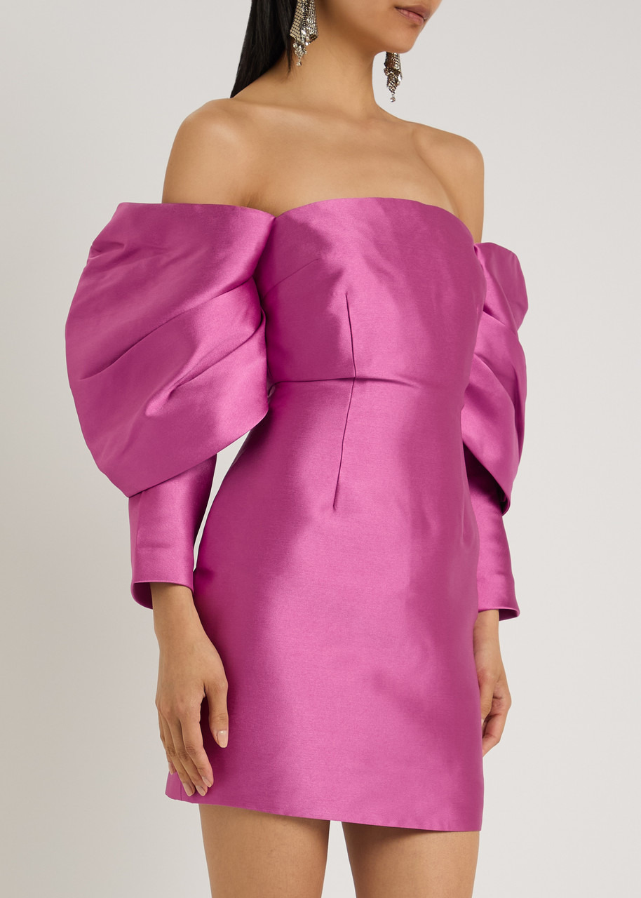 Solace London Freja Off-the-shoulder Faille Mini Dress - 2