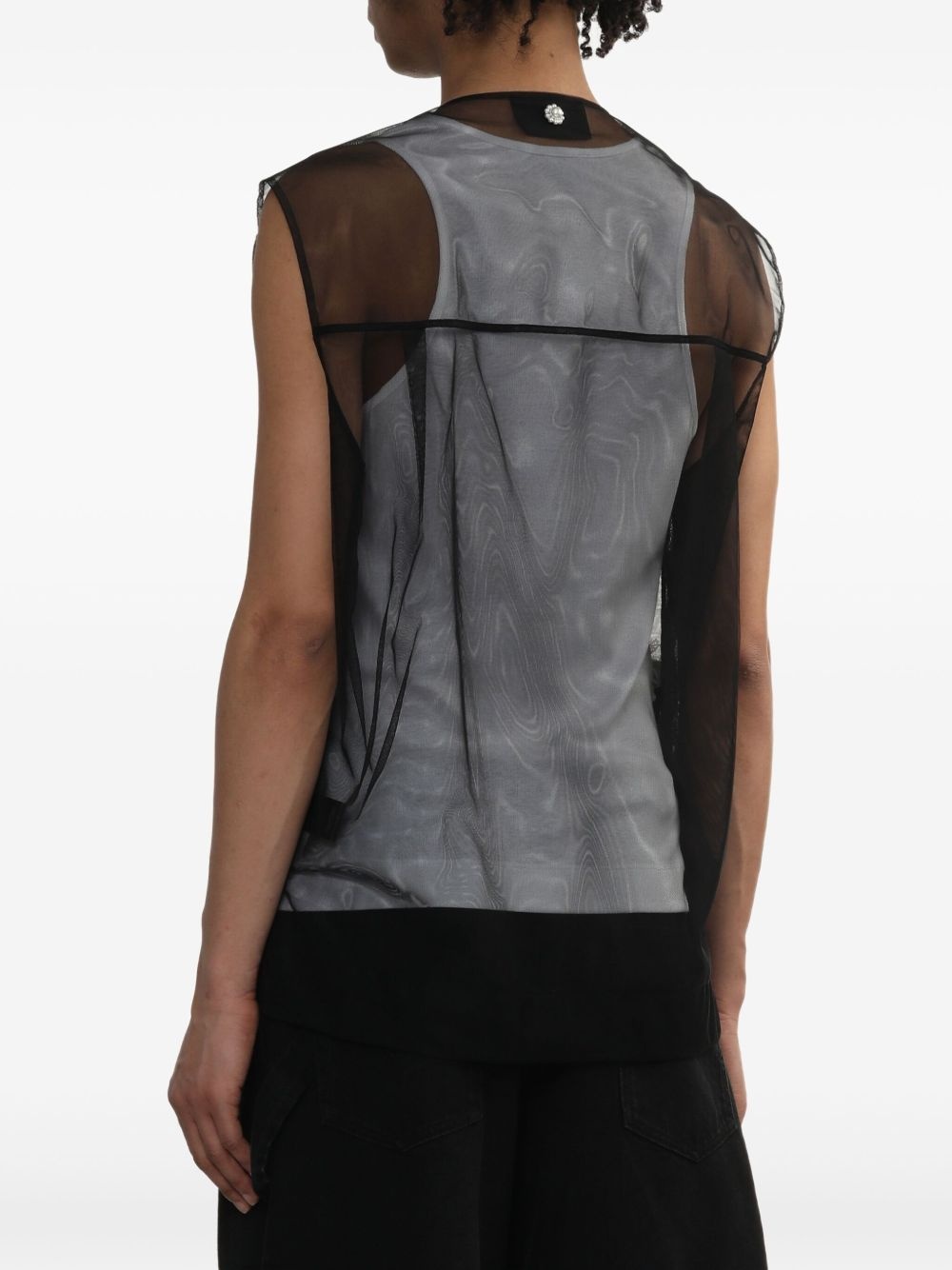 semi-sheer waistcoat - 4