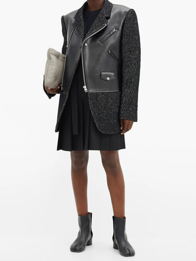 Junya Watanabe Faux-leather and tweed jacket outlook