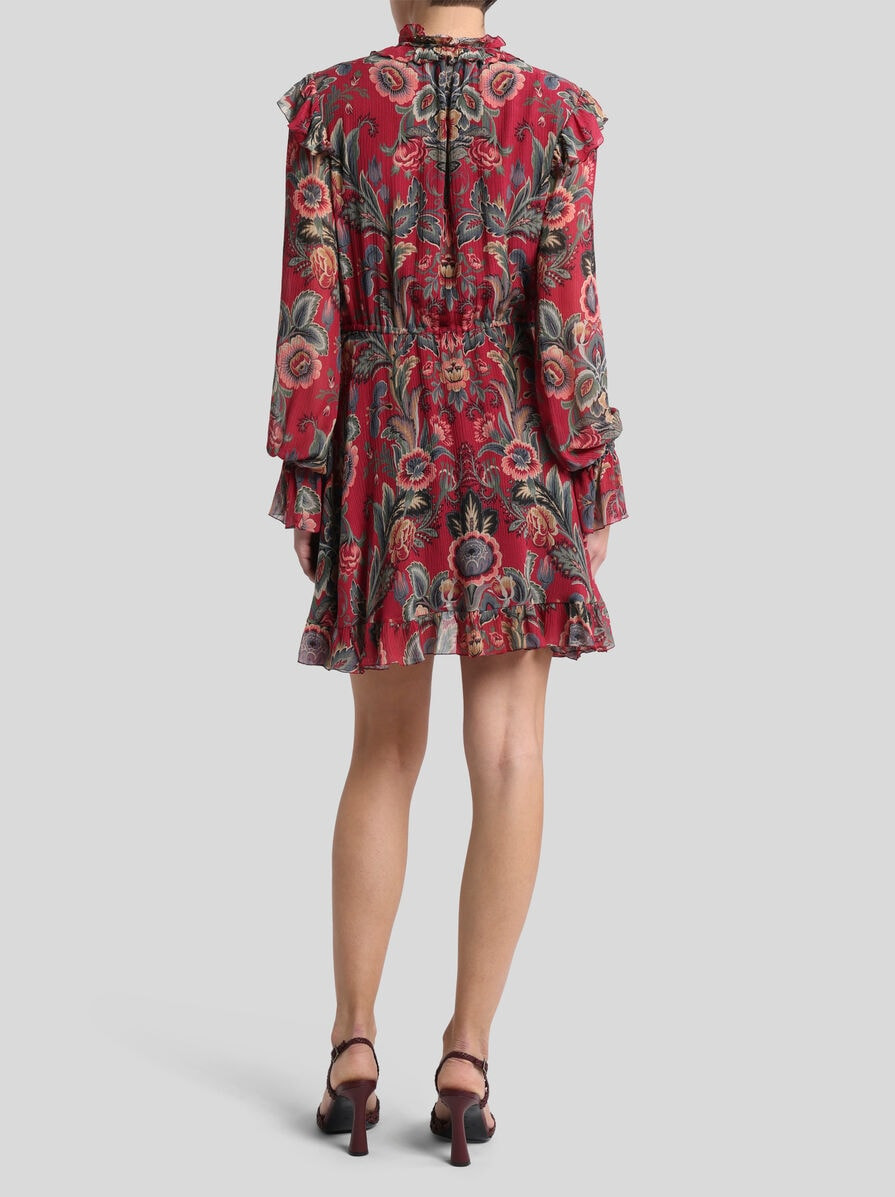 SILK-BLEND MINI DRESS WITH PRINT - 4