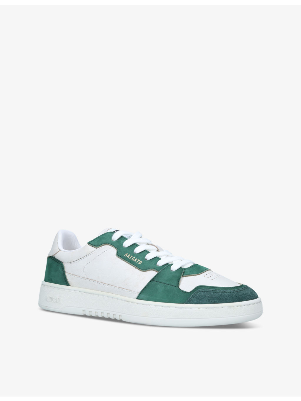 Dice leather and suede low-top trainers - 3