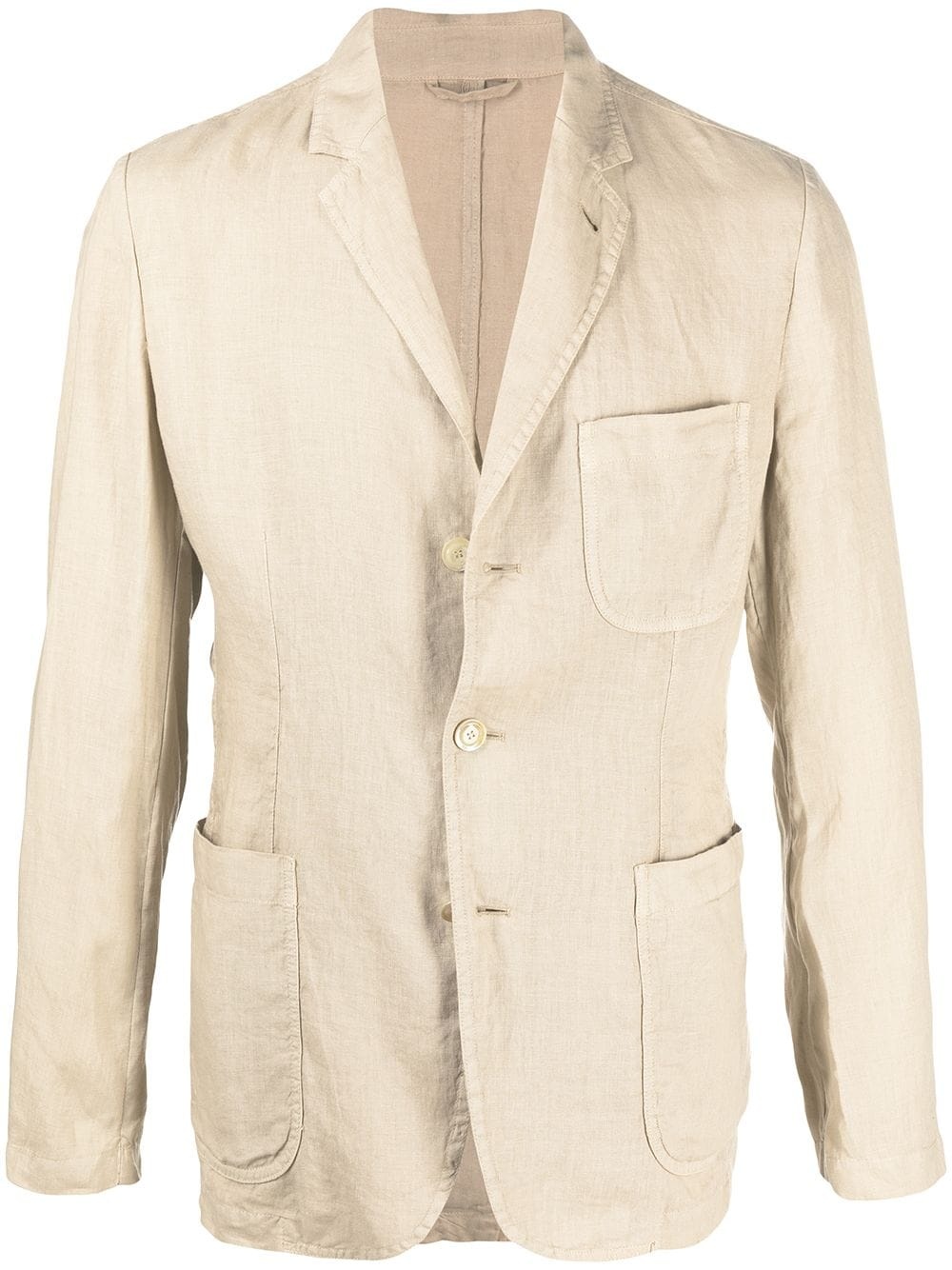 single-breasted linen blazer - 1