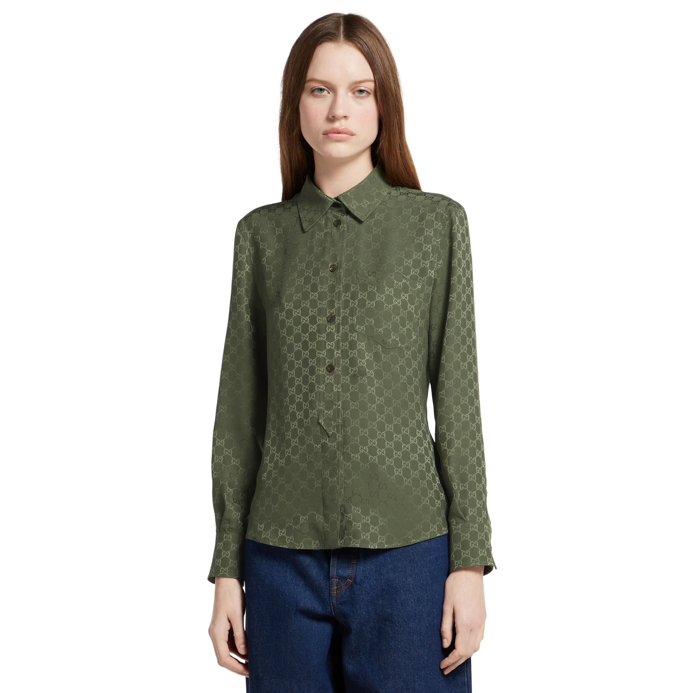 GG silk jacquard shirt - 3