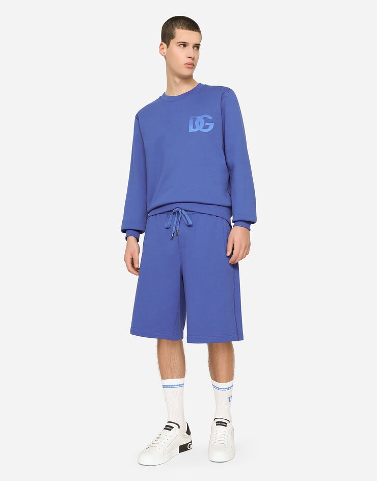 Jersey jogging shorts with DG embroidery - 2