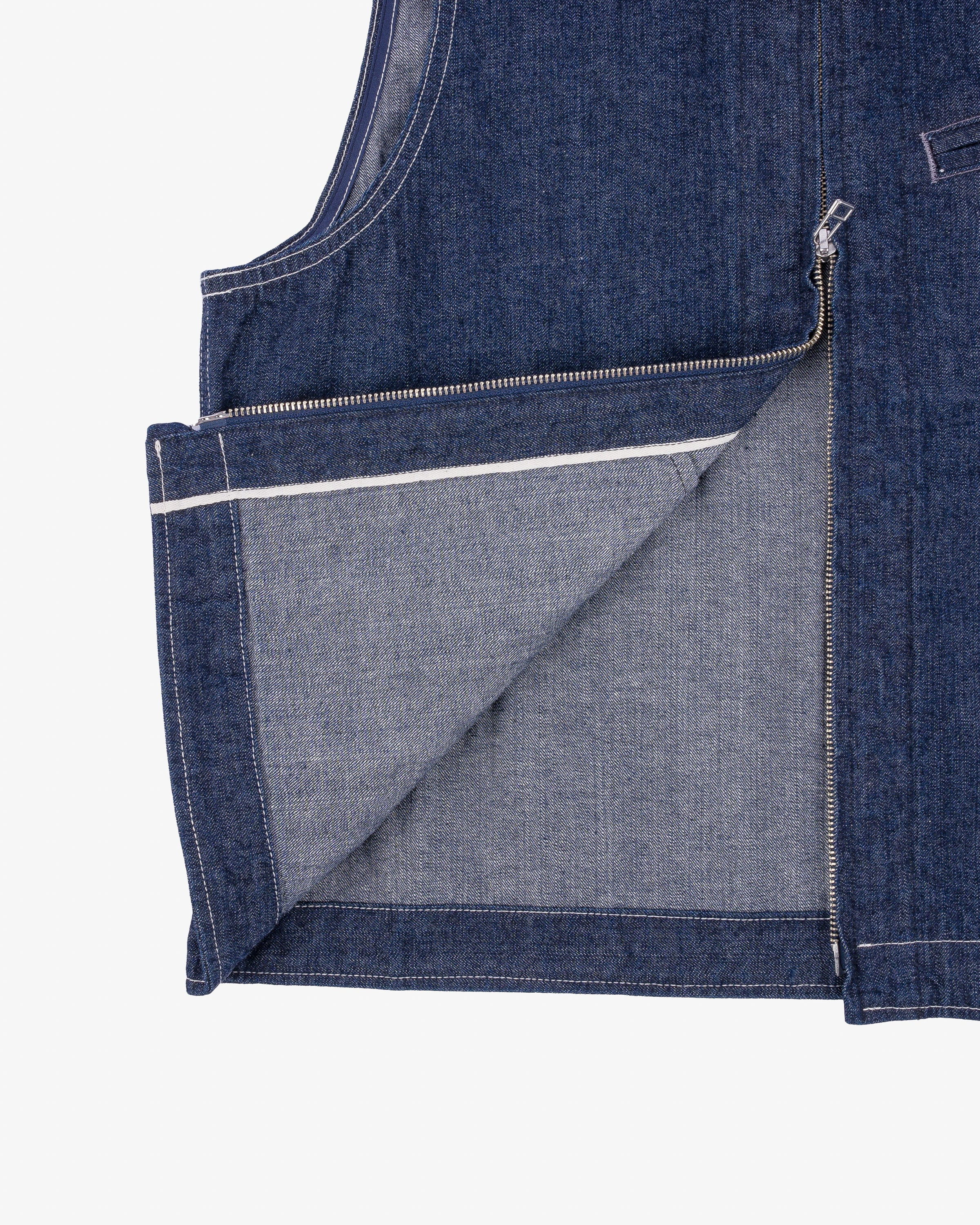 IHV-48-IND 10oz Selvedge Denim Work Vest - Indigo - 6