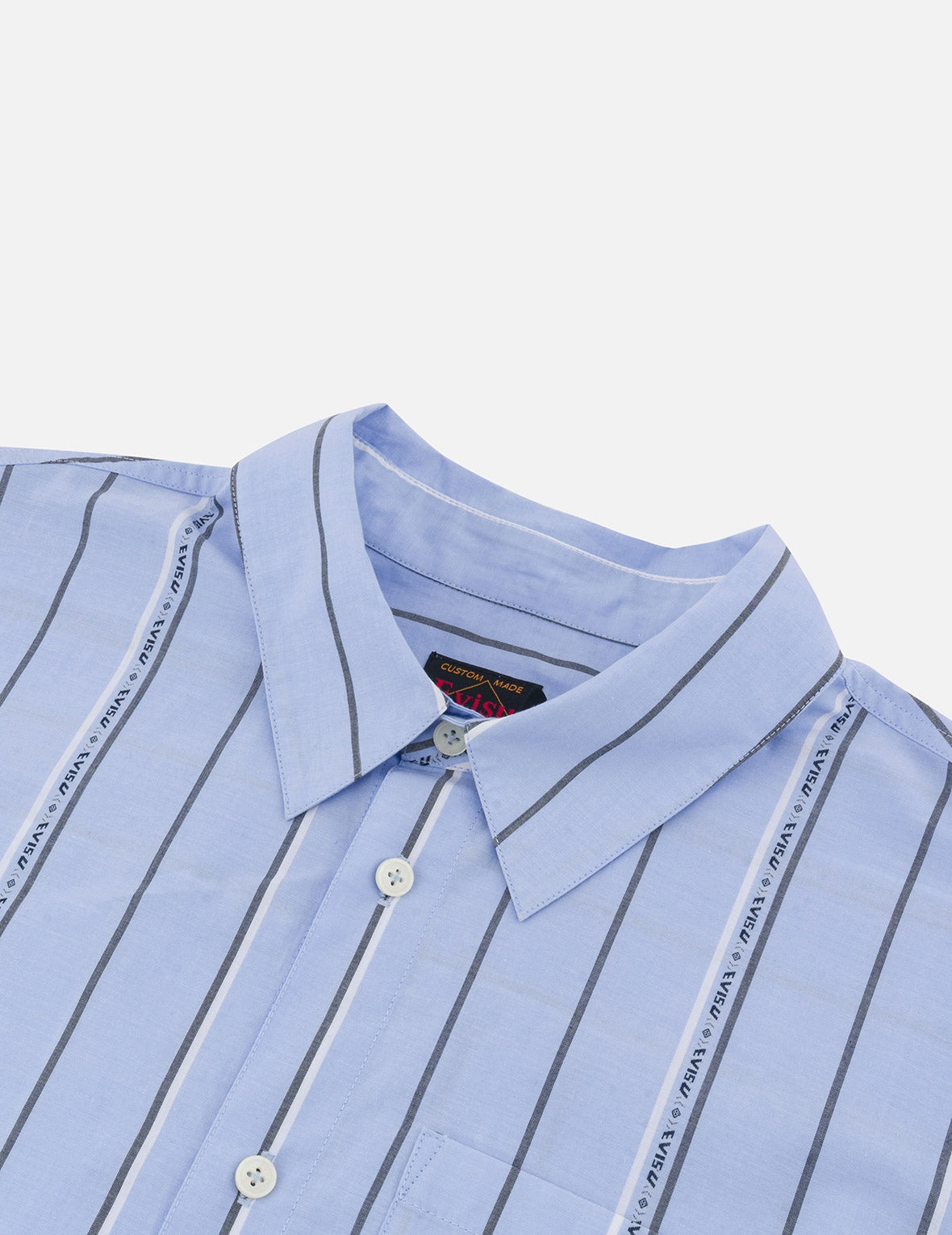 Striped Yarn Dyed Logo and Seagull Embroidery Fashion Fit Shirt - 7