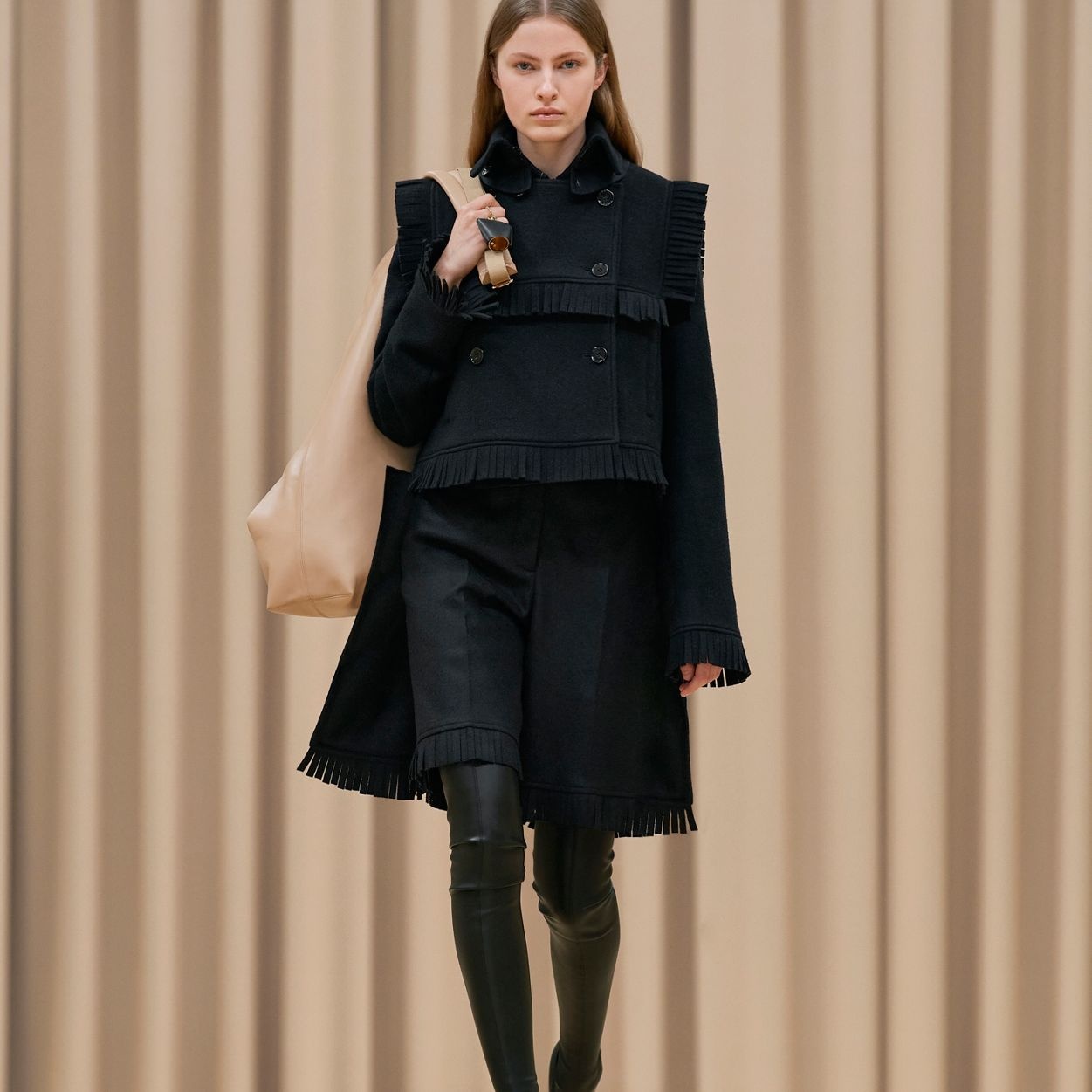 Faux Leather Over-the-knee Sock Boots - 7