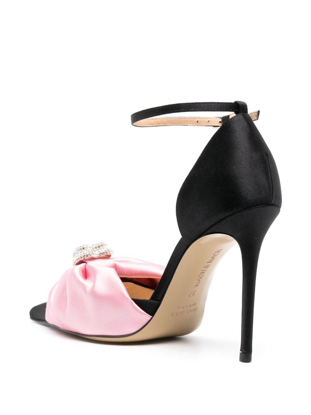 Double Heart 110mm satin pumps - 3