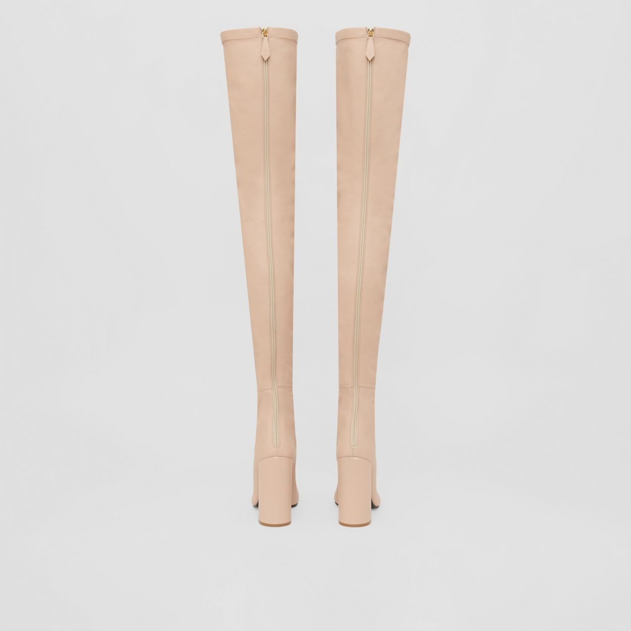 Leather Over-the-knee Sock Boots - 5
