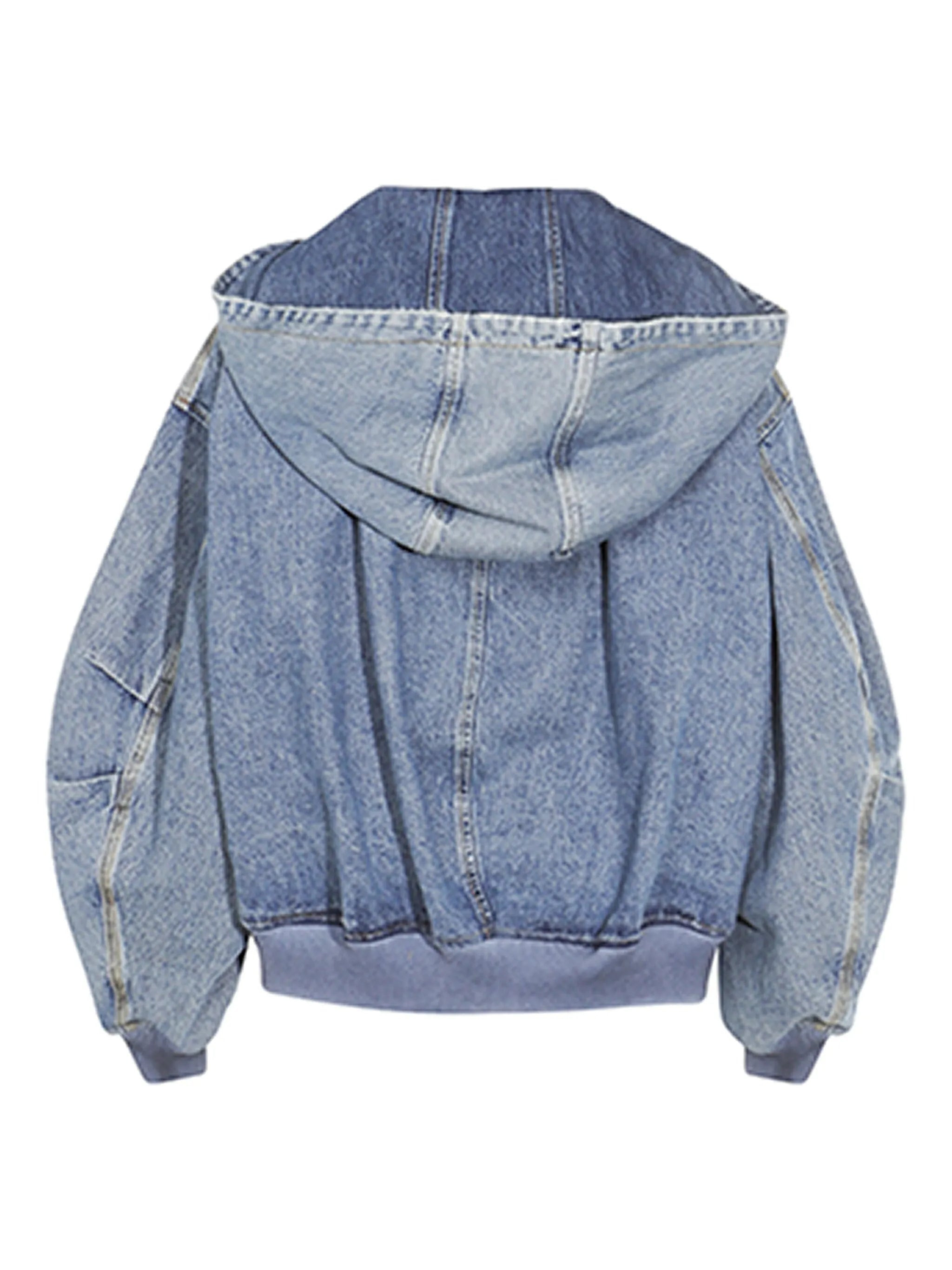 The Attico Hooded Denim Bomber Jacket - 3