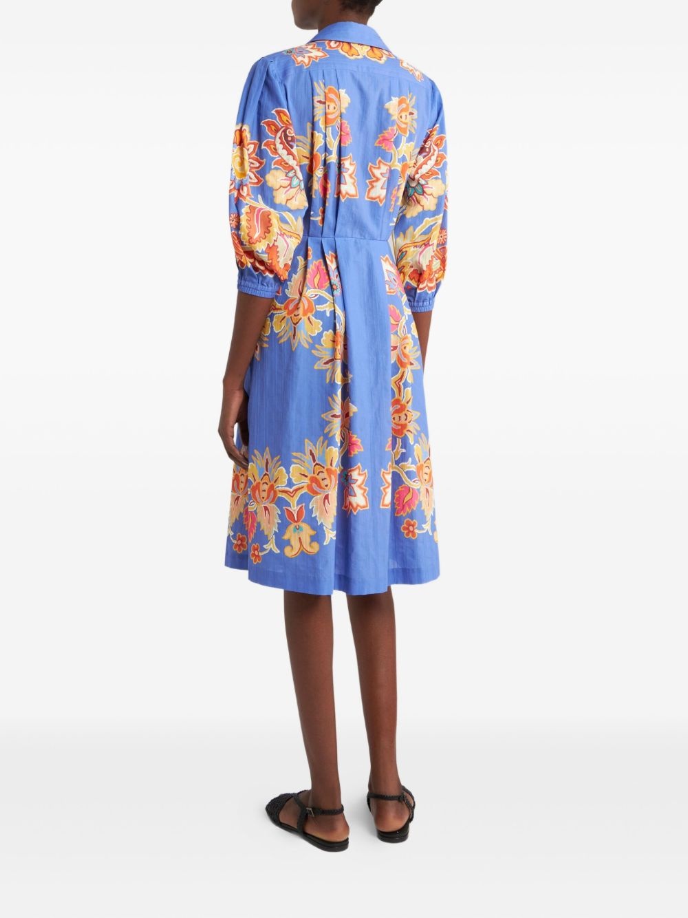 floral-motif shirt dress - 3